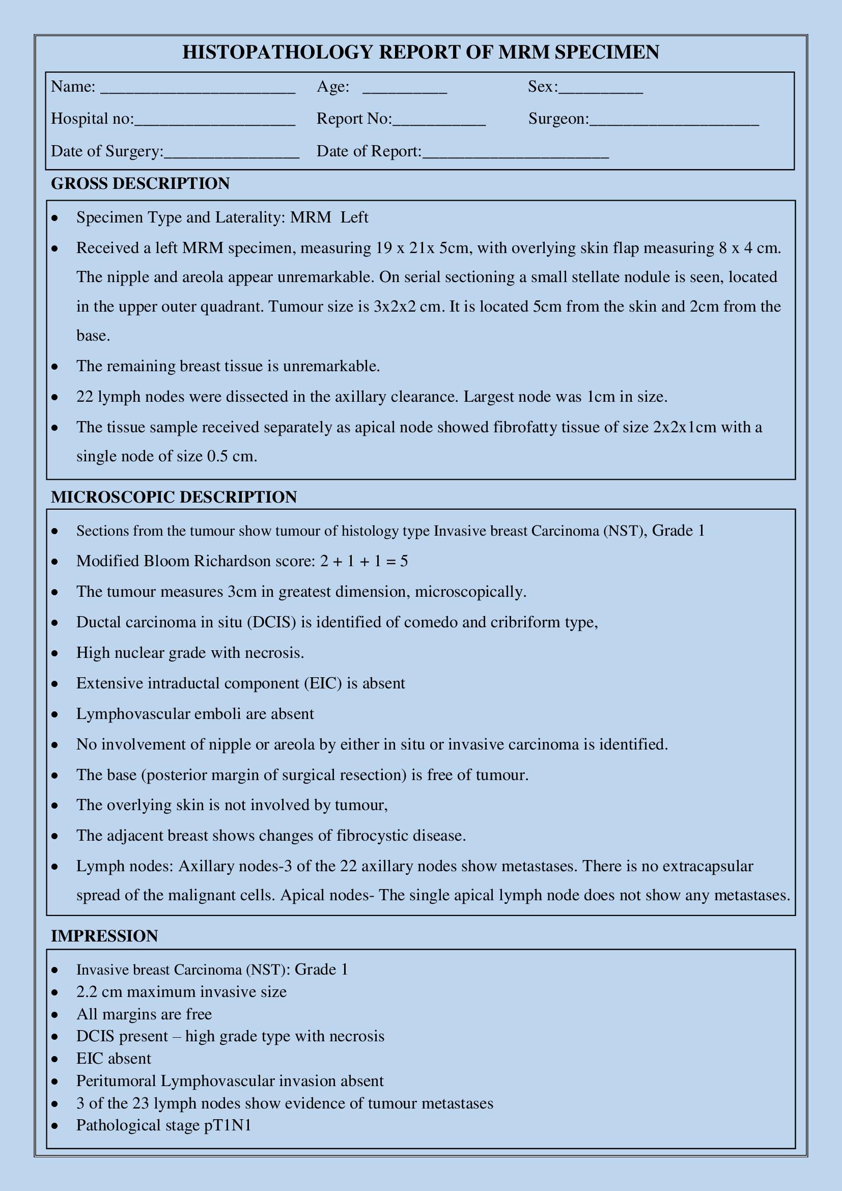 Staging & Grade - Breast Pathology